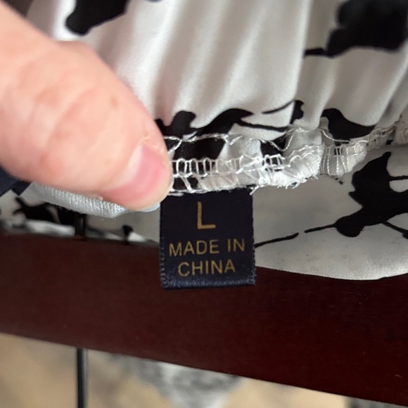 Blue Rain Black and White Bird Pattern A-Line Skirt - Picture 6 of 6